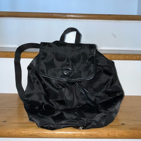 Coach // Black Drawstring Backpack - Picture 1 of 6